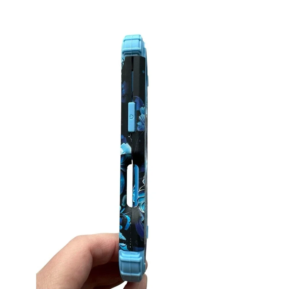 Bonoma Iphone 16 Pro Max Case Blue & Black Butterfly Print Rugged Dual Layer